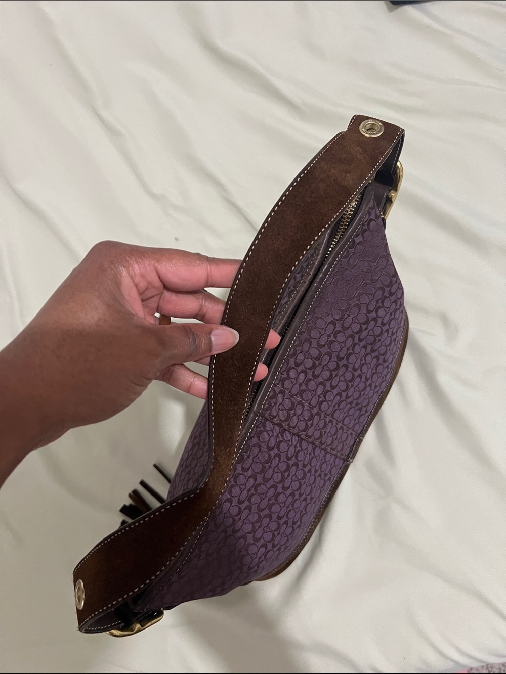 Coach East West Suede Duffel Bag - Picture 5 of 8